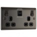 BG Electrical Nexus Metal Double 13A Switched Socket with Type A and C Charger 30W Black Nickel